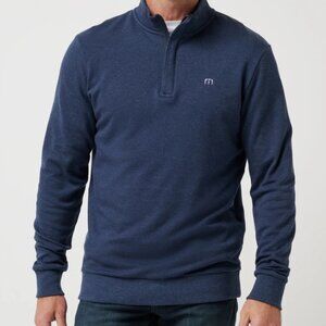 Travis Mathew Cloud Quarter Zip 2.0 Soft Sweater Men's Size Medium Heather Blue